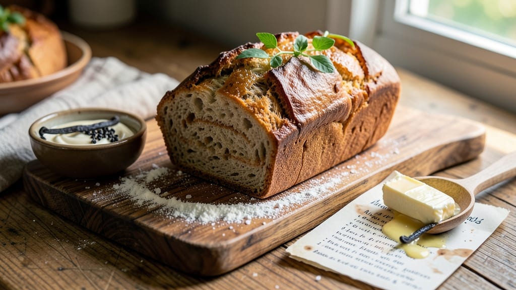Amish Friendship Bread Recipe Card: Vanilla-Infused Swirls and Buttery Crust Magic