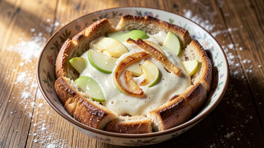Apple Bread and Butter Pudding Recipe: Warm Vanilla Custard Hugging Toasted Crust