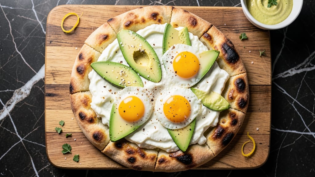 Avocado, Cottage Cheese, and Egg Flatbread Recipe: Savory Breakfast Wrap With Herby Crisp