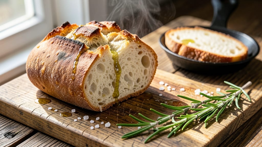 Archipelago Bread Recipe: Mediterranean Herb and Olive Oil Loaf With Open Crumb