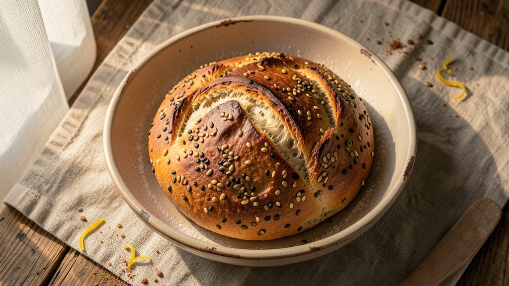 Artisan Seeded Bread Recipe: Crusty Crown With Nutty Seeds and Open Crumb