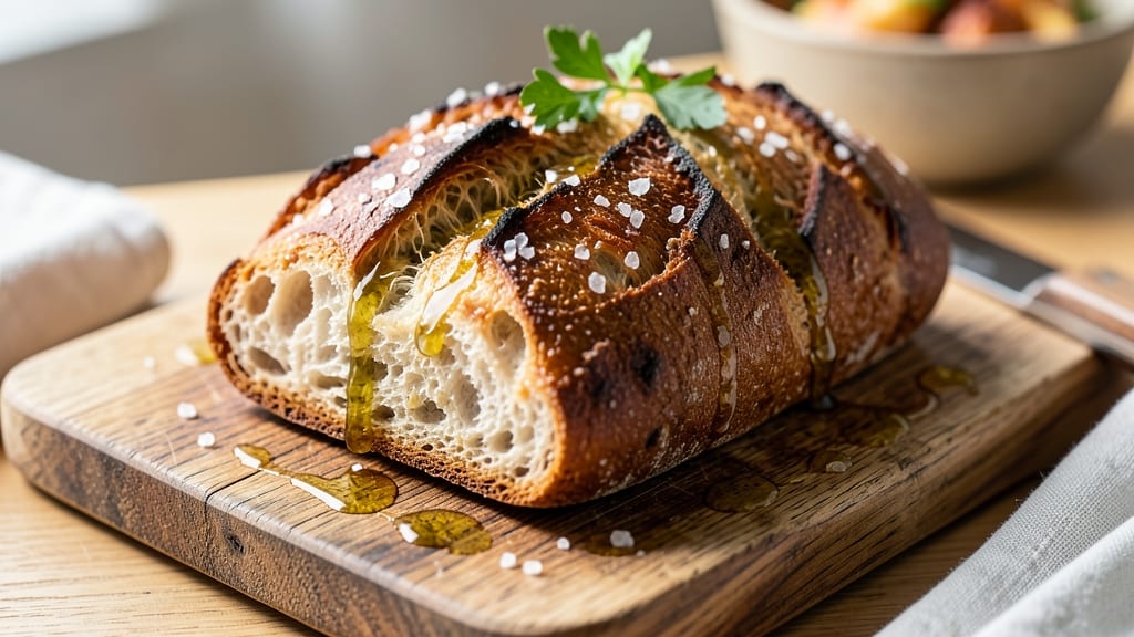Authentic Rustic Italian Bread Recipe: Crusty Crunch With Olive Oil and Rosemary