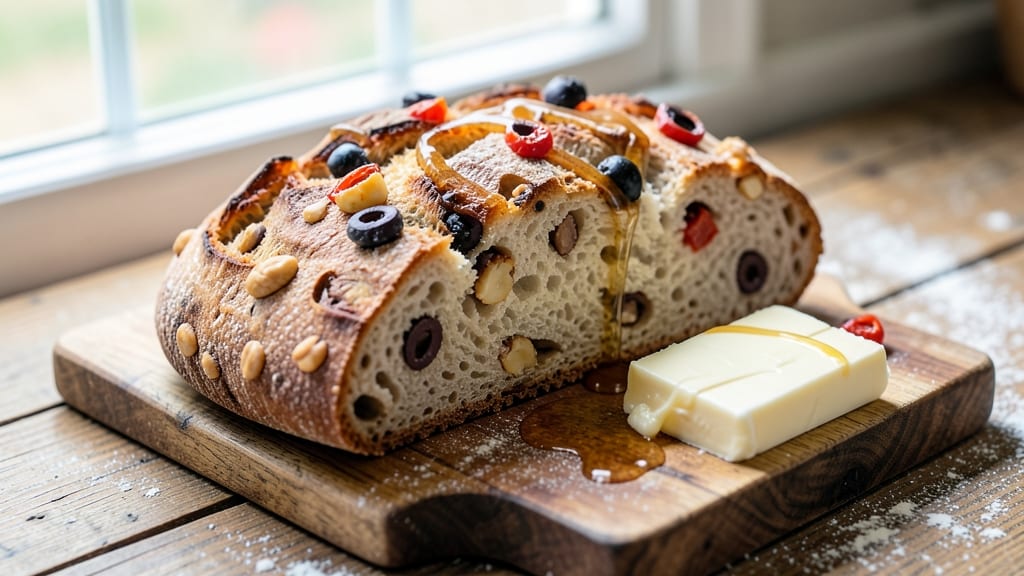 Artisan Bread Recipe With Inclusions: Sweet Cheese and Herb Swirls in One Bake