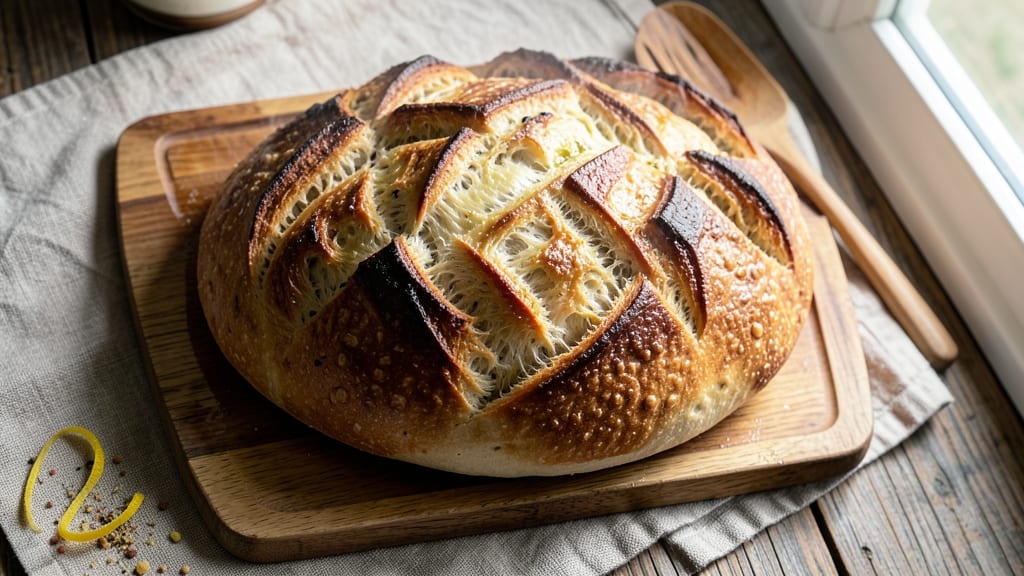 900-Gram Bread Recipe: Hands-Off Rise to Crusty, Open-Crumbed Loaf